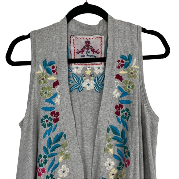 JOHNNY WAS Floral & Butterfly Embroidered Sleeveless Open Front Vest Size Small - Picture 4 of 10